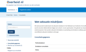 Consultatie over het wetsvoorstel mbt seksueel geweld